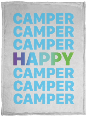 Happy Camper Surfs Up! Cozy Plush Fleece Blanket - 30x40