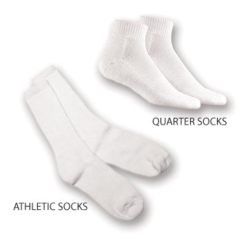 ATHLETIC OR QUARTER SOCKS 6 PACK